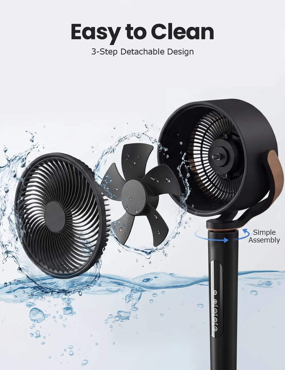 ⚡Fan for Bedroom, 120° Oscillating Standing Fan, DC Motor Quiet Floor Fan